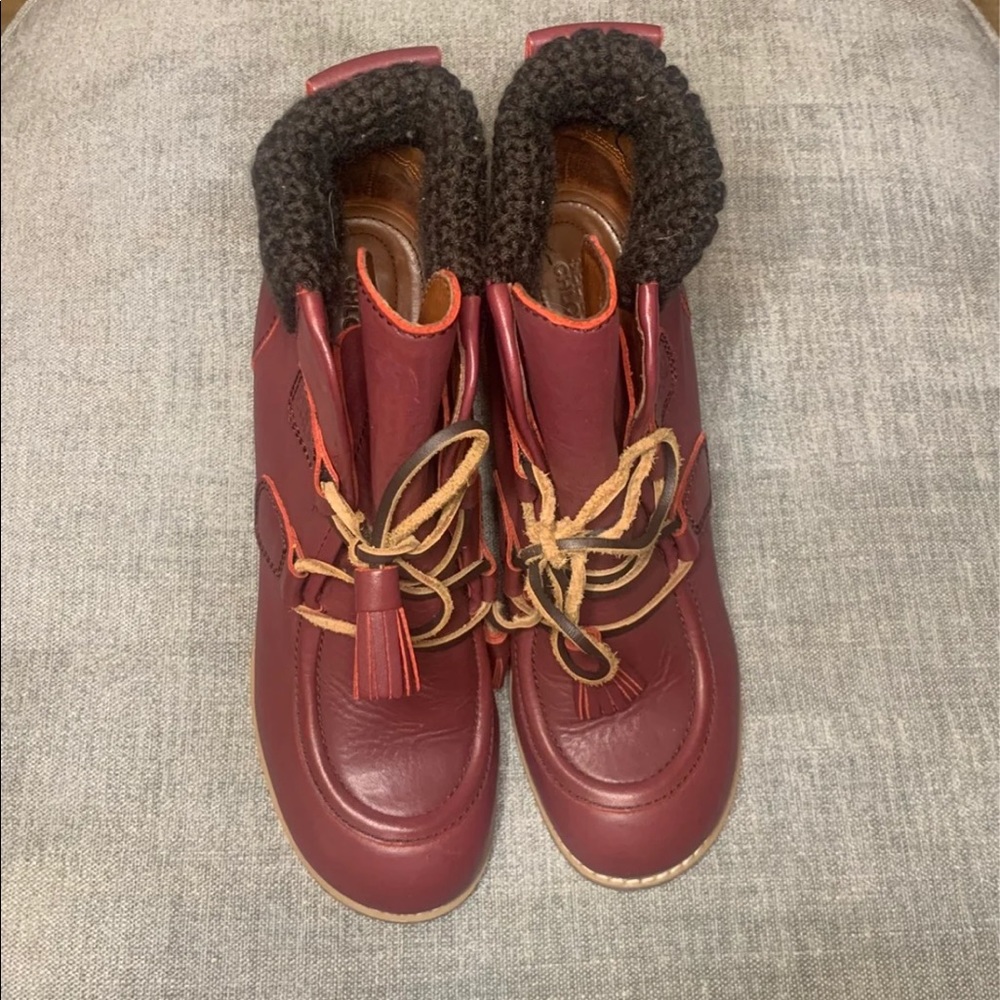 See by Chloé
Leather Ankle 
Lace-Up Wedge Boots